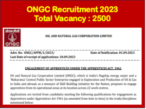 Read more about the article ONGC Recruitment 2023