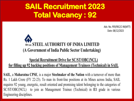 Read more about the article SAIL Recruitment 2023